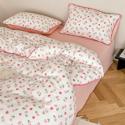 Super soft sleep naked class a cotton double-layer yarn four-piece set – Trendy & Practical for Daily Living