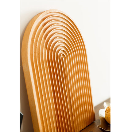 Geometric Wooden Tray – Curved Arc Design | Elegant Serving & Display