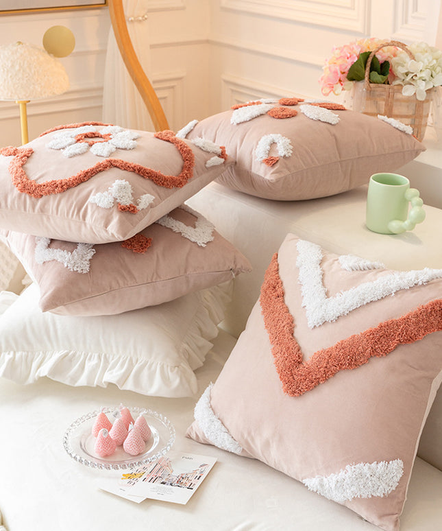 Nordic Style Tufted Cushion with 3D Geometric Patterns