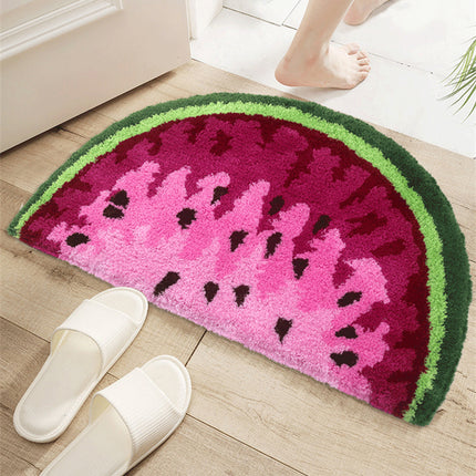Creative Polyester Fiber Semicircle Watermelon Rug Kitchen Bathroom Carpet