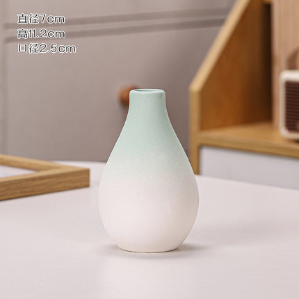 Gradient Macaron Ceramic Vase | Pastel Mini Decorative Vase
