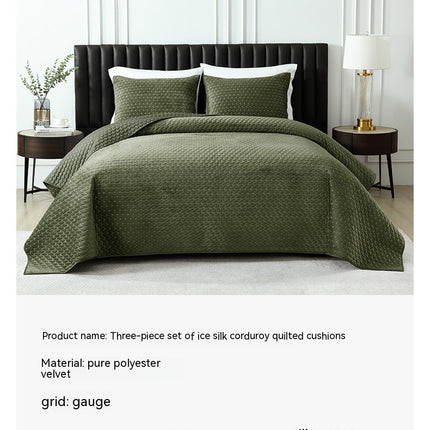 Pure Polyester Flannel Three-piece Bed Cover Set