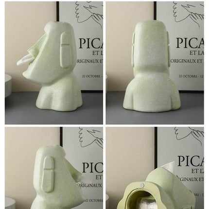 Moai Tissue Box Holder – Modern Resin Tissue Dispenser