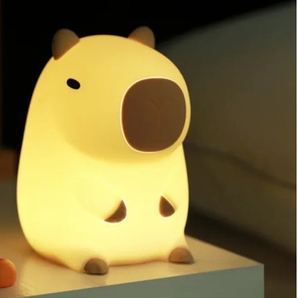 Capybara Night Light – Soft Silicone Rechargeable Lamp | Ikeame