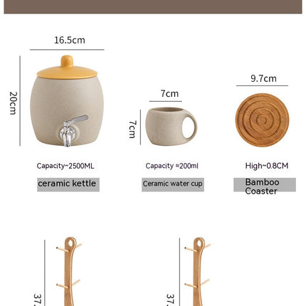 Nordic Creative Ceramic Water Pitcher Cup Set Suit