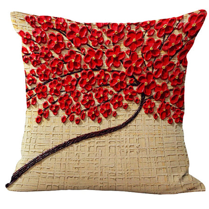 Oil Painting Cushion Cover | Artistic Cotton Linen Pillow 45x45