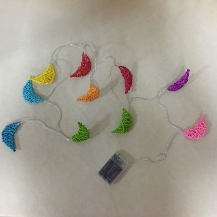 Rattan Moon String Lights – Handwoven Fairy Lights (1.2m / 2.5m, Warm White or Multicolour)