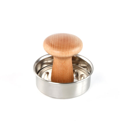 Burger Press Mould Stainless Steel 304 Meat Press, Beech Wood Handle Stainless Steel Meat Press