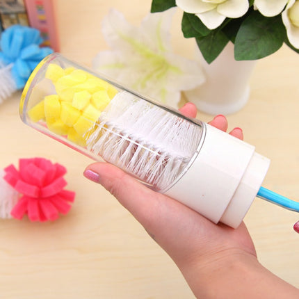Kitchen Long Handle Bottle/Washing Up Brush – Sponge Head, Blue/Yellow/Red | Ikeame