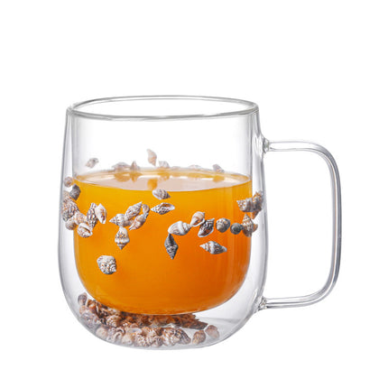 Real Flower Double Layer Glass Cup | Borosilicate Floral Mug