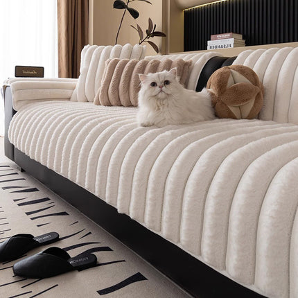Plush Sofa Cover | Velvet Anti-Slip Cushion