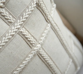 Beige Tufted Geometric Cushion Cover with Fringe – 50×50cm | Ikeame