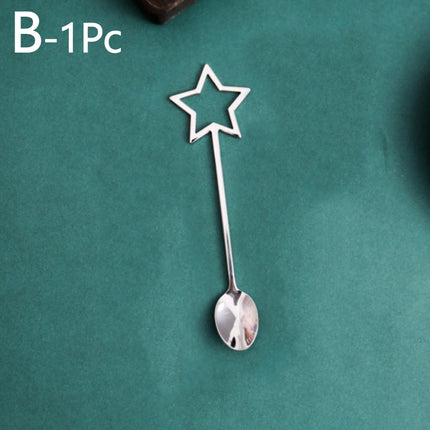 Creative color star 304 stainless steel spoon coffee stirring spoon