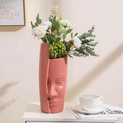 Abstract Face Vase – European Art Style Statement Piece