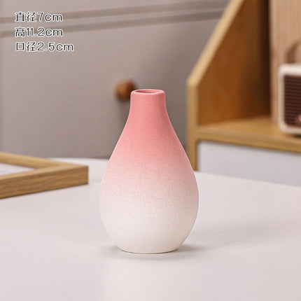 Gradient Macaron Ceramic Vase | Pastel Mini Decorative Vase