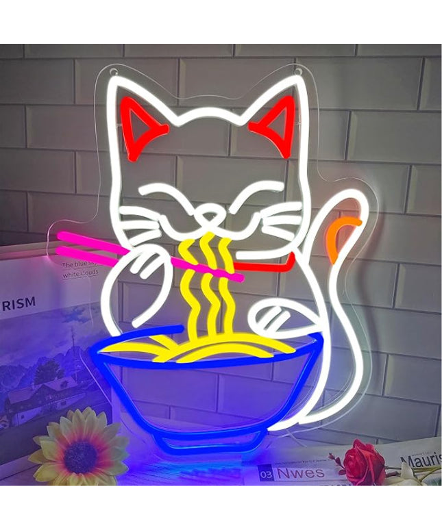 Noodle Cat LED Lamp – Rechargeable Cute Animal Light