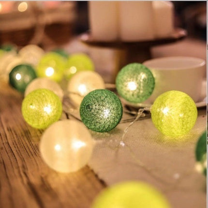 Cotton Ball String Lights – Colourful Festival Decoration (Battery or USB) | Ikeame