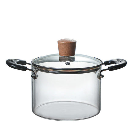 High Borosilicate Glass Pan 🍲 – Transparent, 1500ml or 2000ml