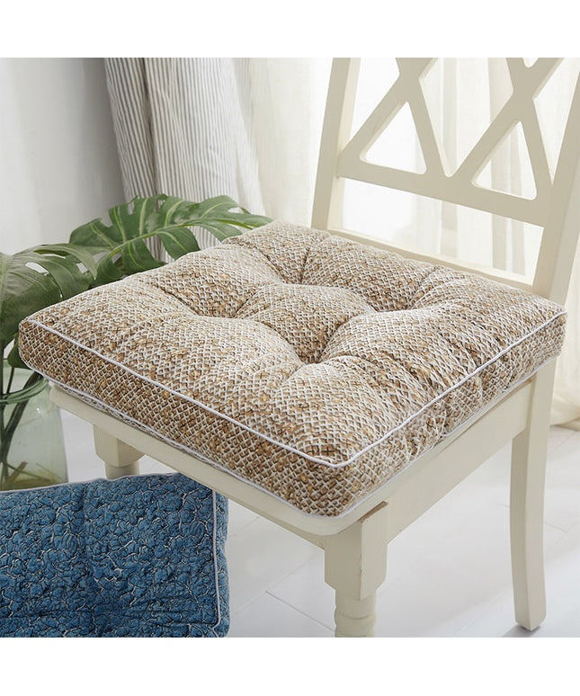 Square Dining Chair Cushion – Camel & Blue