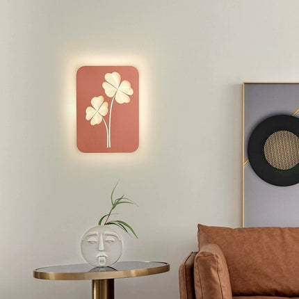 Modern Acrylic Wall Light – LED Tricolour Lamp in Pink or White (Clover, Ginkgo, Love Designs)