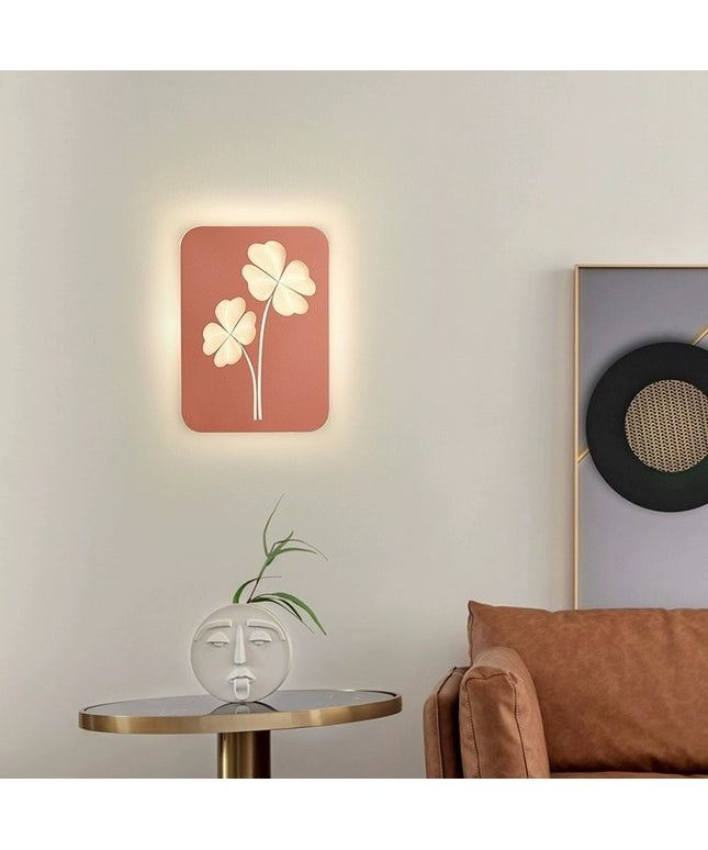 Modern Acrylic Wall Light – LED Tricolour Lamp in Pink or White (Clover, Ginkgo, Love Designs)