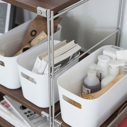Plastic Storage Basket 🗂️ – Large or Small, White with Handles
