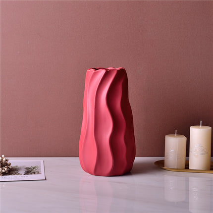 Ceramic Ripple Vase | Modern Coloured Decorative Vase
