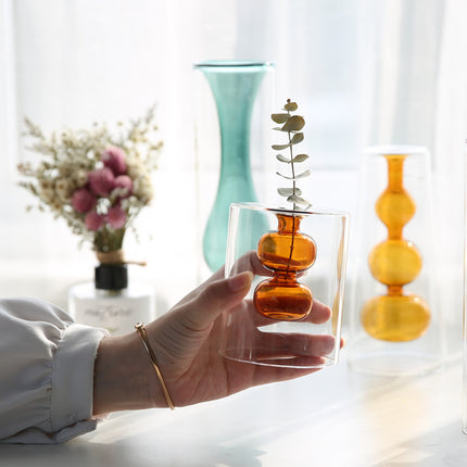 Double Glass Vase – Colour-Shift Transparent Statement Décor