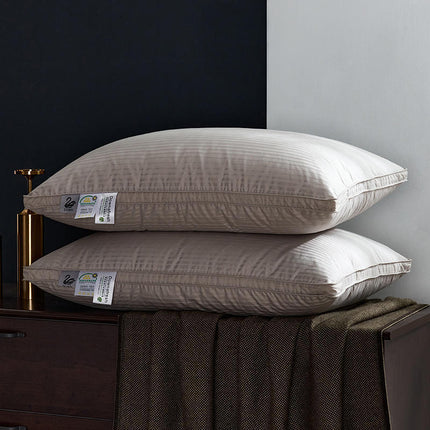 Luxury Down Feather Pillow Cores with Grey Satin Cover