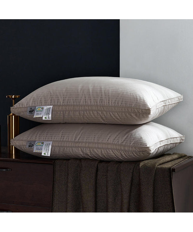 Luxury Down Feather Pillow Cores with Grey Satin Cover