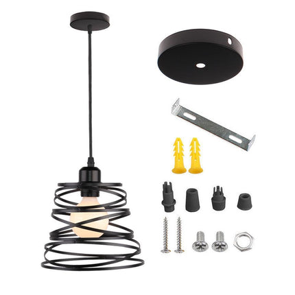 Spring Chandelier – Nordic Retro Iron Droplight (Black or White)