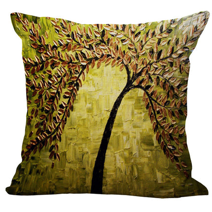Oil Painting Cushion Cover | Artistic Cotton Linen Pillow 45x45
