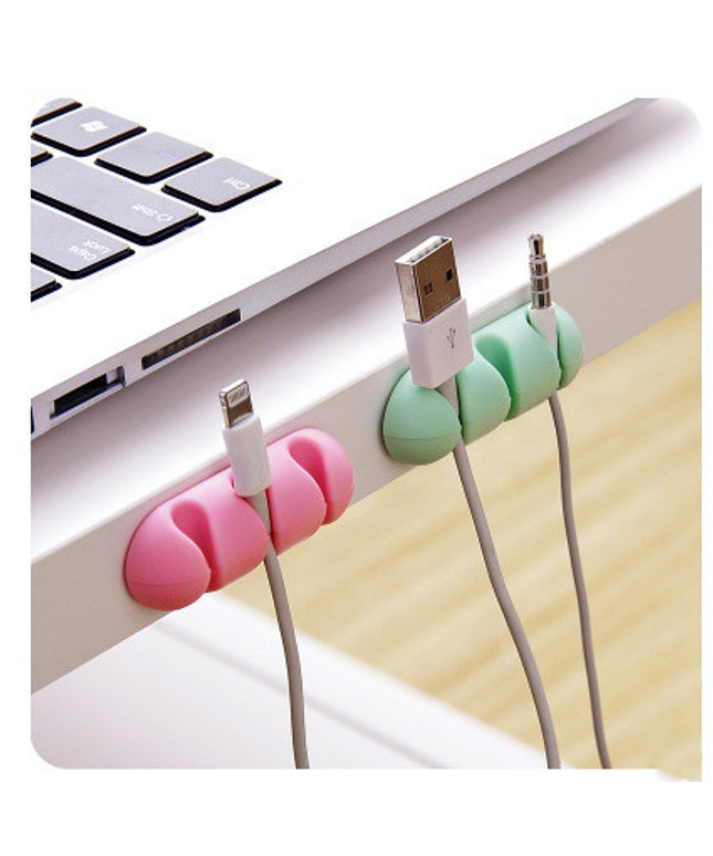 Silicone Cable Clips – Pastel Wire Organiser for Desk