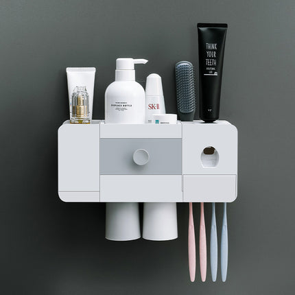 Magnetic Wall-Mounted Toothbrush Holder with Automatic Toothpaste Dispenser 🪥✨