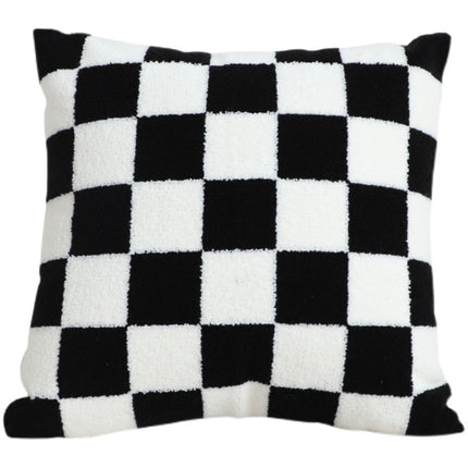 Black and white simple checkerboard pillow living room sofa – Trendy & Practical for Daily Living