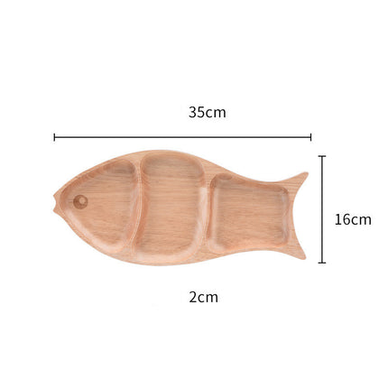 Creative Leaf-shaped Fish-shaped Partition Solid Wood Fruit Plate