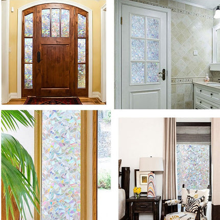 3D colorful glue-free balcony bathroom frosted window sticker