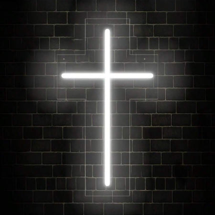 Neon Cross Ambience Light – USB Powered LED Décor (23cm or 40cm)