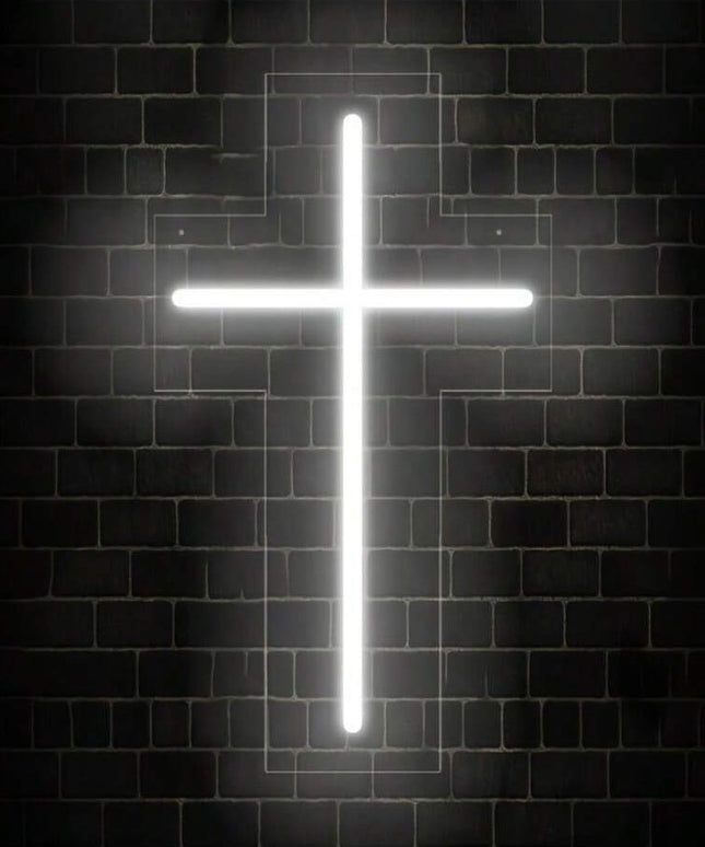 Neon Cross Ambience Light – USB Powered LED Décor (23cm or 40cm)