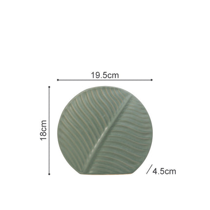 Embossed Leaf Ceramic Vase – Sculptural Botanical Wall Décor