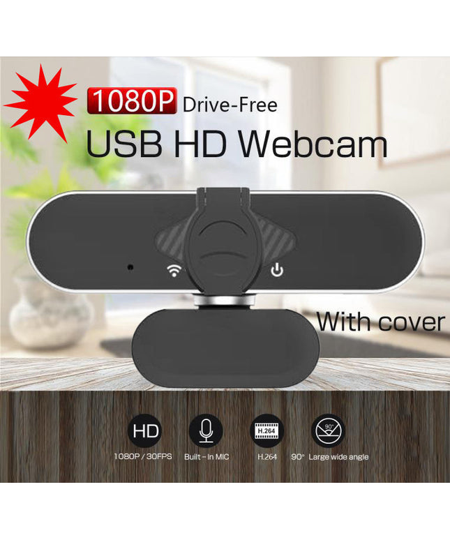 HD 1080P Webcam – USB Video Camera with Mic & Auto Light Correction | Ikeame