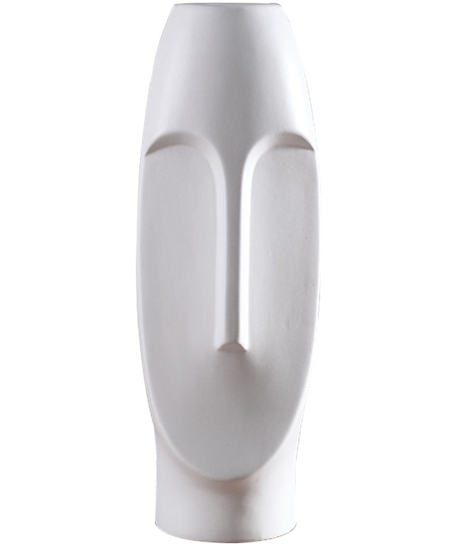 Tall Abstract Face Vase – Nordic Sculptural Ceramic Statement