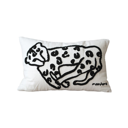 Canvas black and white lines nordic art embroidery pillowcase cushion – Trendy & Practical for Daily Living