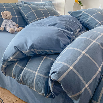 Cotton Bedding Set | Striped & Check Duvet Cover