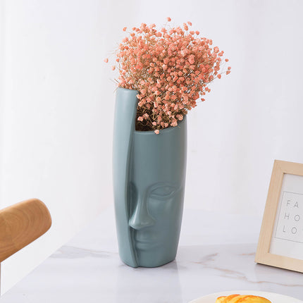 Abstract Face Vase – European Art Style Statement Piece