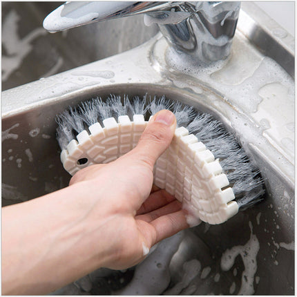 Flexible Tile & Sink Scrubbing Brush — Bendable Corner Cleaner