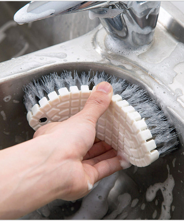 Flexible Tile & Sink Scrubbing Brush — Bendable Corner Cleaner