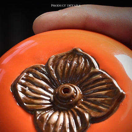 Persimmon Ceramic Incense Burner – Chinese Style Indoor Décor | Ikeame