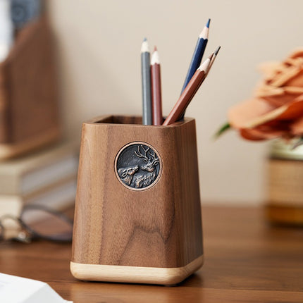 Luxury Walnut Pen Holder – Multifunctional Desk Organiser Gift