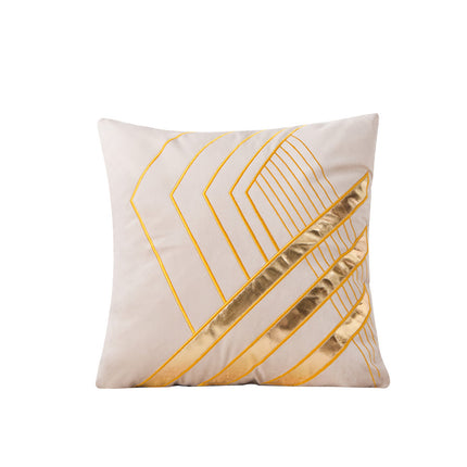 Velvet Cushion Cover with Metallic Gold Stripes – in 6 colours